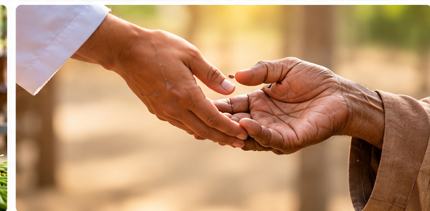 Hands offering support